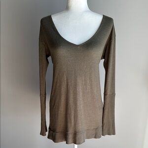 Olive V-Neck Women's Top